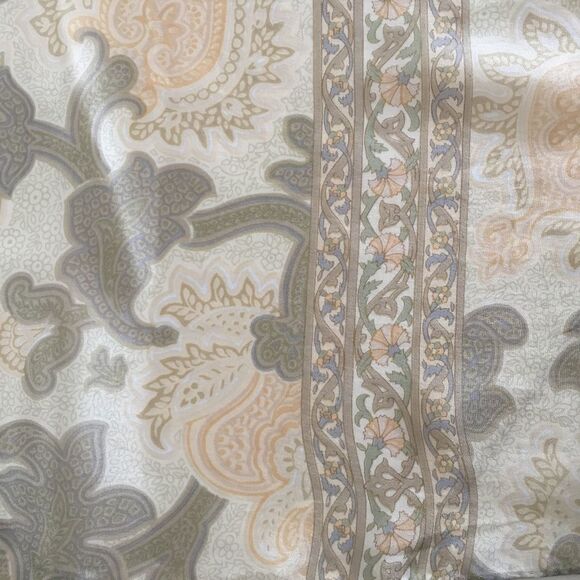 LIZ CLAIBORNE BEIGE CORAL SILK FLORAL SCARF - Picture 2 of 8